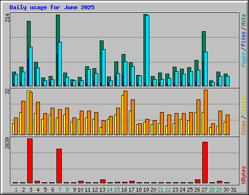 Daily usage for June 2025
