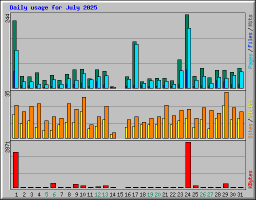 Daily usage for July 2025