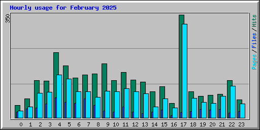 Hourly usage for February 2025