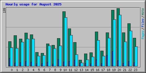Hourly usage for August 2025
